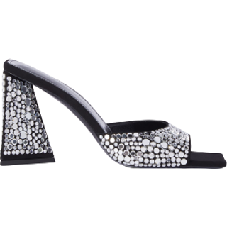 The Attico Mini Devon 85 embellished suede mules - silver - EU 35.5