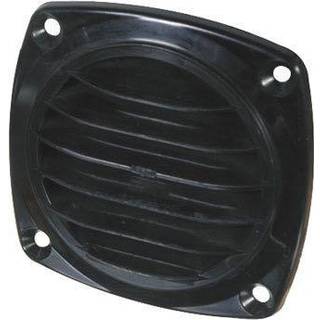 Ventilationsgitre, plast, 82 mm x 82 mm, sort