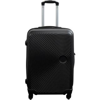 Kuffert - Str. Medium - Hard case kuffert - Sorte cirkler - Smart billig rejsekuffert