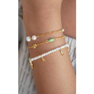 Enamel Copenhagen Bracelet, Aruba Pearl - 18,5 cm