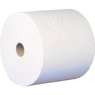Værkstedsrulle, neutral, 1-lags, 1200m x 33cm, Ø33cm, hvid, nyfiber