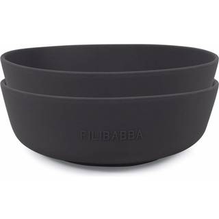 Filibabba Silikone Skål Stone Grey (2 stk)