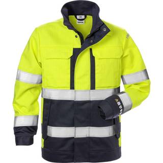 Fristads 125952 Flame Hi Vis jakke dame kl. 3, 4590 FLAM / Arbejdsjakke Hi-Vis gul/Marine M