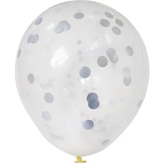 Konfettiballon 30 cm 5 stk. sølv