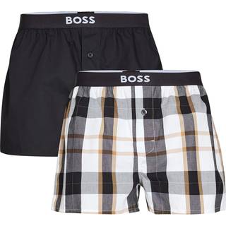 BOSS 2-pak Patterned Cotton Boxer Shorts EW - White/Black - Large