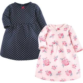 Hudson Baby Girls 'Cotton Dresses Pink og Navy Floral 3-6 måneder