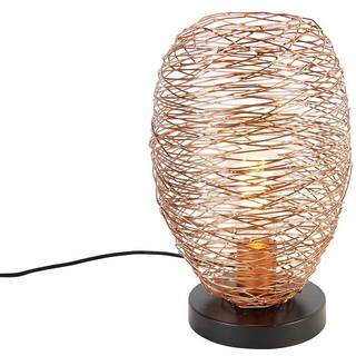 Design bordlampe kobber med sort 30 cm - Sarella