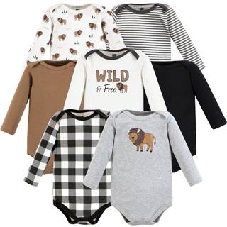 Hudson baby unisex baby bomuld lang?rmet bodysuits wild buffalo 7-pack preemie