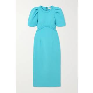 Rebecca Vallance Michelle Puff cutout crÃªpe midi dress - blue - XXS
