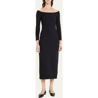 The Row Coralinda scuba midi dress - black - XL