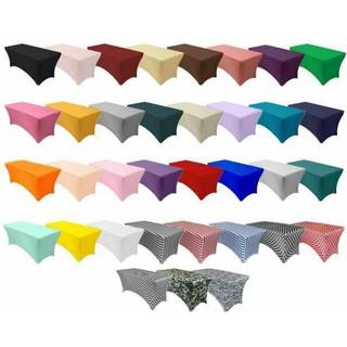 Din stol d?kker rektangul?r spandex -bord d?kker 5ft monteret duge -bryllupsbegivenhed Patio Table Decorations Elastic Fabric Stretch Table Cover