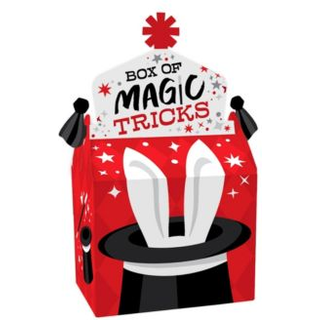 Big Dot of Happiness Ta -Da Magic Show - Treat Box Party Favours - Magical Birthday Party Goodie Gable Boxes - S?t p? 12