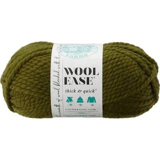 Lion Brand Wool-Ease Thick & Quick Yarn - Koriandergrøn, Tykt garn (#6), 106 yd (97 m), Blød akryl/uld til hyggelige strikprojekter