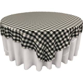 La Linen Polyester Gingham Checkered 72 by 72-tommer firkantet dughvide og sort