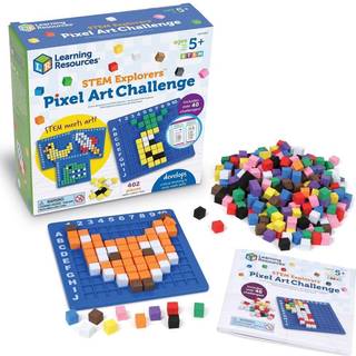 STEM Explorers Pixel Art Challenge - 400 pixelkuber, 10x10-base, Alder 5+, Skærmfri kodning og matematikudfordringer for børn, STEM-legetøj