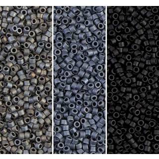 Miyuki delica fr?perler bundt: st?rrelse 11/0 matte gr? sort kollektion - DB301 DB307 DB310-3 r?r med 2 """" EA