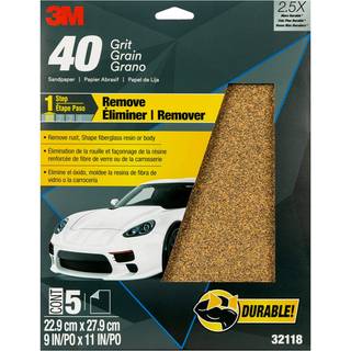 3m sandpapir 32118 40 Grit 9 i x 11 i 5 ark pr. Pakke