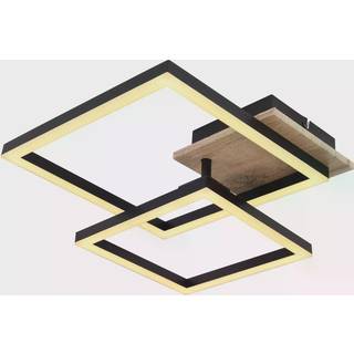 Bossy LED-loftlampe, længde 53, sort/mørkt træ, træ