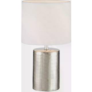 Prata bordlampe, cylindrisk, hvid/sølv