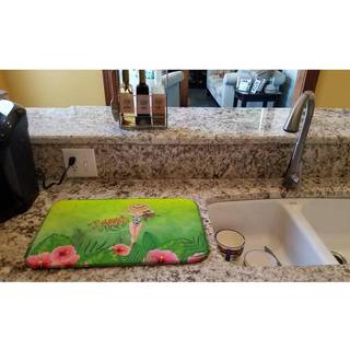 """" Caroline's Treasures Summer Time Lady in Swimsuit Dish Drying Mat 14 """" """" X 21 """" ""Multicolor"" ""