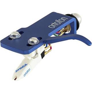 Ortofon DJ OM Scratch white Pick-up monteret på SH-4 blå headshell | PRIS-MATCH