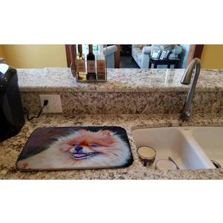 """" Caroline's Treasures MH1056DDM Pomeranian Head Dish-Drying-Mats 14x21 Multicolor """"