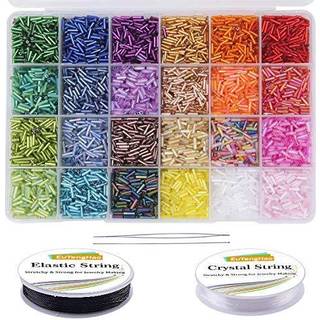 Eutenghao 9600stk r?rperler Kit Glasspuglefr?perler Lille h?ndv?rksperler til DIY armb?nd halsk?der, der skaber smykker, der leverer forsyninger