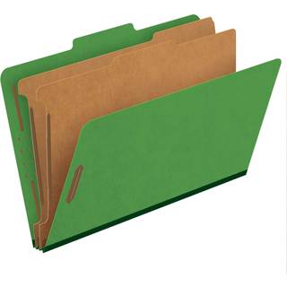 Pendaflex Classification Folders Standard 2 Skillere Indlejrede Fasteners 2/5 Cut Tab Dark Green Legal 10/BX (29033)