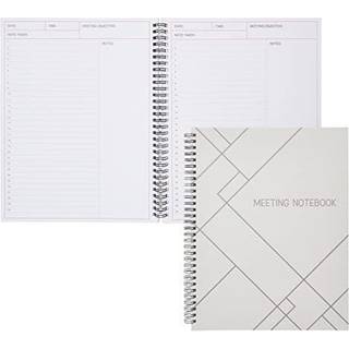 Juvale 2 Pack Meeting Notebooks til Work Organization Office og Daily Notes 80 Sheets Spiral Bound Planner (85 x 11 in)