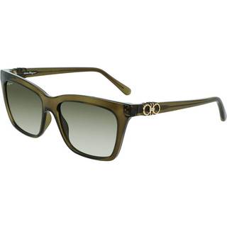 Ferragamo Kvinde SF1027S 315 Solbriller Acetat Grøn Grøn Firkantet Skygge