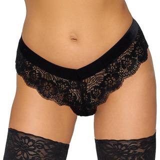Cottelli Party - Kædeforstærket blonde trusse (sort)
