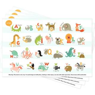 Engangs placemats til baby 40 pack stick-on baby placemat alphabet abc dyre b?rn bord mat til restauranter spisebord rejse v?sentlige for sm?b?rn