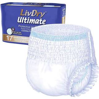 Livdry Ultimate Adult Incontinence Underwear Max Absorberent Voksne bleer med lækagebeskyttelse Medium 17-pack