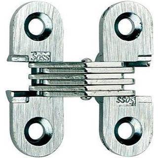 Soss Door Hardware - 103Cus26d Mortise Mount Invisible H?ngsler med 4 huller Zink Satin Chrome Finish 1-1/2 """" Bladh?jde 1/2 """" Bladbredde 19/32