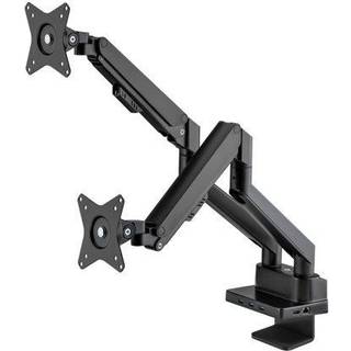 MANHATTAN MH Aluminum Gas Spring Dual Monitor Desk Mount with 8-in-1 D