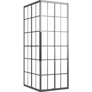 brusekabine 80x70x180 cm matteret sikkerhedsglas sort