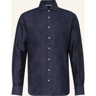 MODERN FIT Linen Shirt in midnight plain