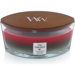 Woodwick Ellipse Vinterkrans-Trilogien 16oz Duftende lys - Tre dufte, Hearthwick Crackle, Op til 50 timers brændetid, Højtidslys