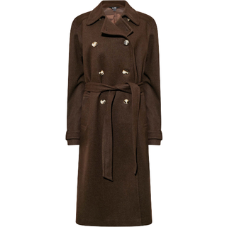 Long Tall Sally Long Tall Sally Brown Formal Trench Coat