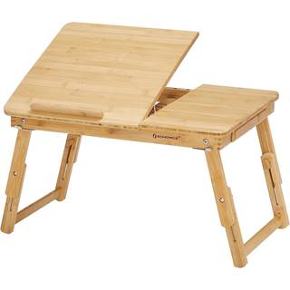 SONGMICS Bamboo Lap Skrivebord, Laptopbord, Morgenmadsbakke, Natural