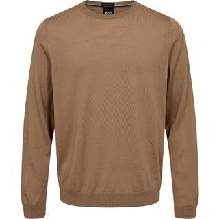 Sweater med slim fit og crew neck i merinould