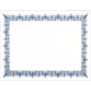 Geografiske priscertifikater med guldstætninger 8,5 x 11 unik blå med hvid grænse 25/pakke