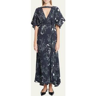 Victoria Beckham Floral cady midi dress - black - XXS