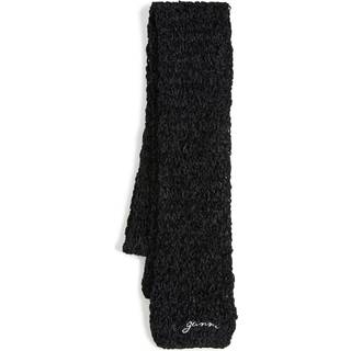Ganni Embroidered crochet scarf - black - One Size