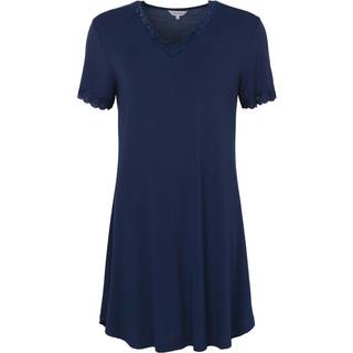 Lady Avenue Bamboo Nightdress SS - Navy-2 - Medium
