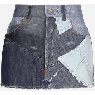 Dolce&Gabbana Patchwork denim miniskirt - blue - XXS