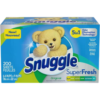 Snuggle plus superfresh stof blødgørings tørretumbler med statisk kontrol og lugt eliminering af teknologi originalt 200 tælling