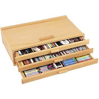 Kreativ Mark Pastel Opbevaringsboks 3 skuffe Tr?boks med skumforing Robust og Stackable Art and Craft Supplies Opbevaringsboks til kunstnerv?rkt?