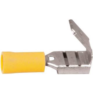 Helisolerede fladstikhylstre med tilslutning, han, 6.4 x 0.8 mm, passer til kabel 4 - 6 mm², 10-pack, gul