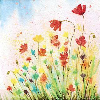 Elegante Valmue Servietter 33x33 cm - 20 stk.